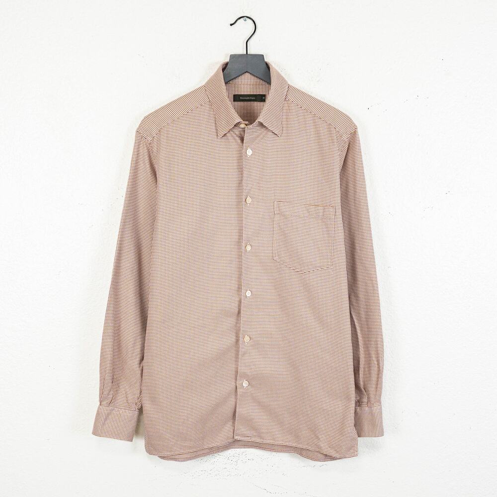 Ermenegildo Zegna Button up Shirt Orange Purple Micro print size Medium